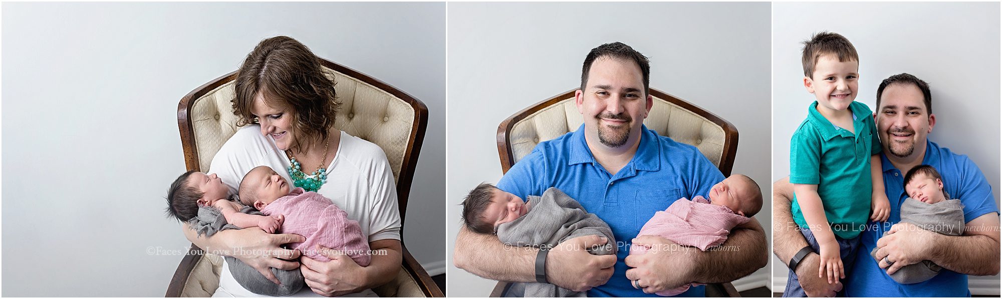Newborn Twin Session with Family | facesyoulove.com