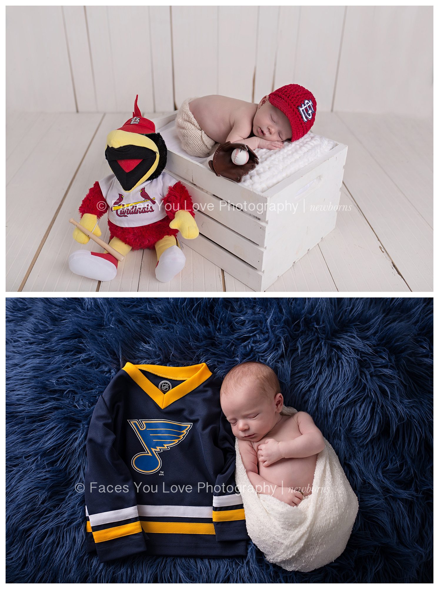 Newborn with St Louis Sports Teams | facesyoulove.com