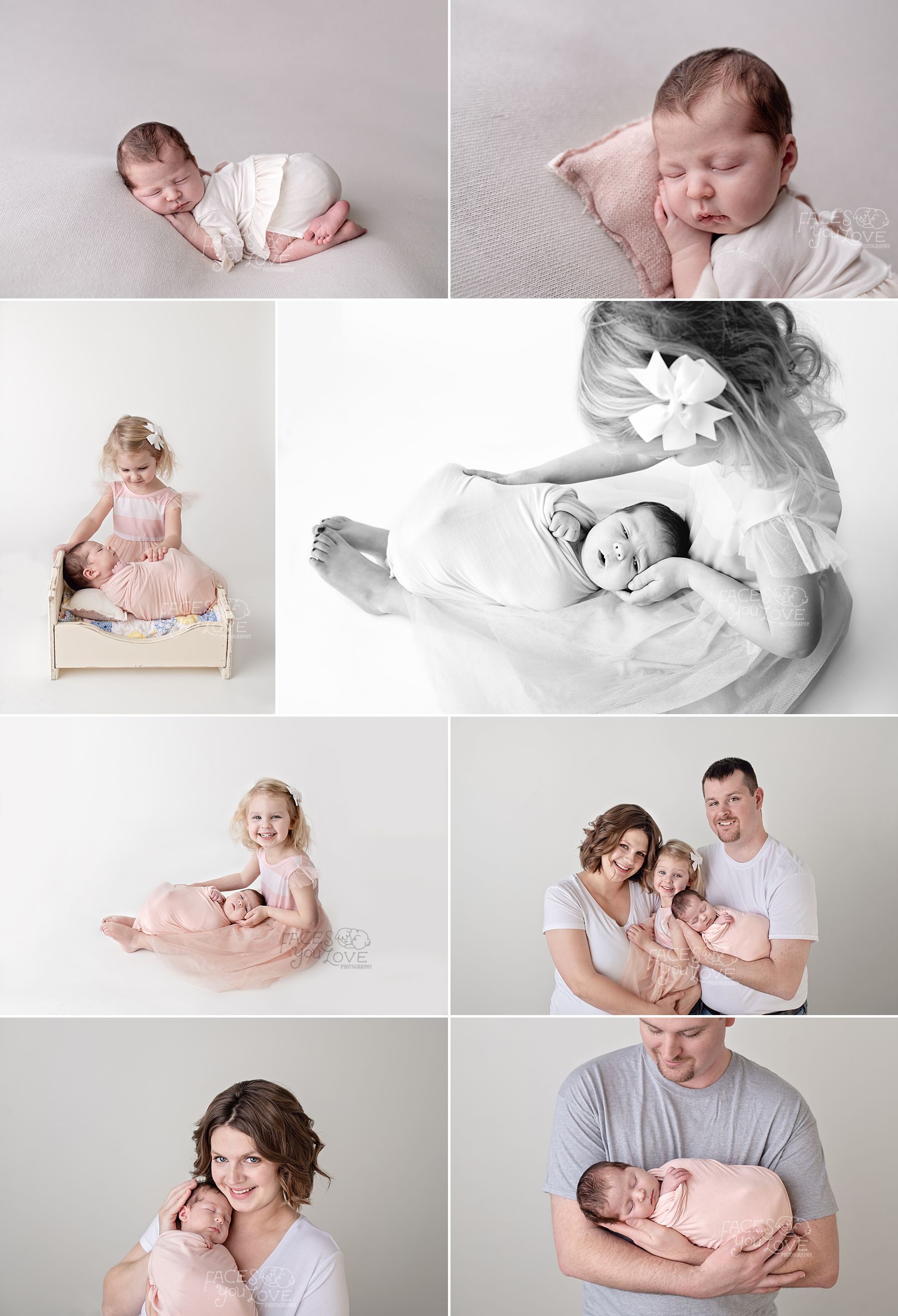 family and sibling pictures at newborn session by Kansas City photographer