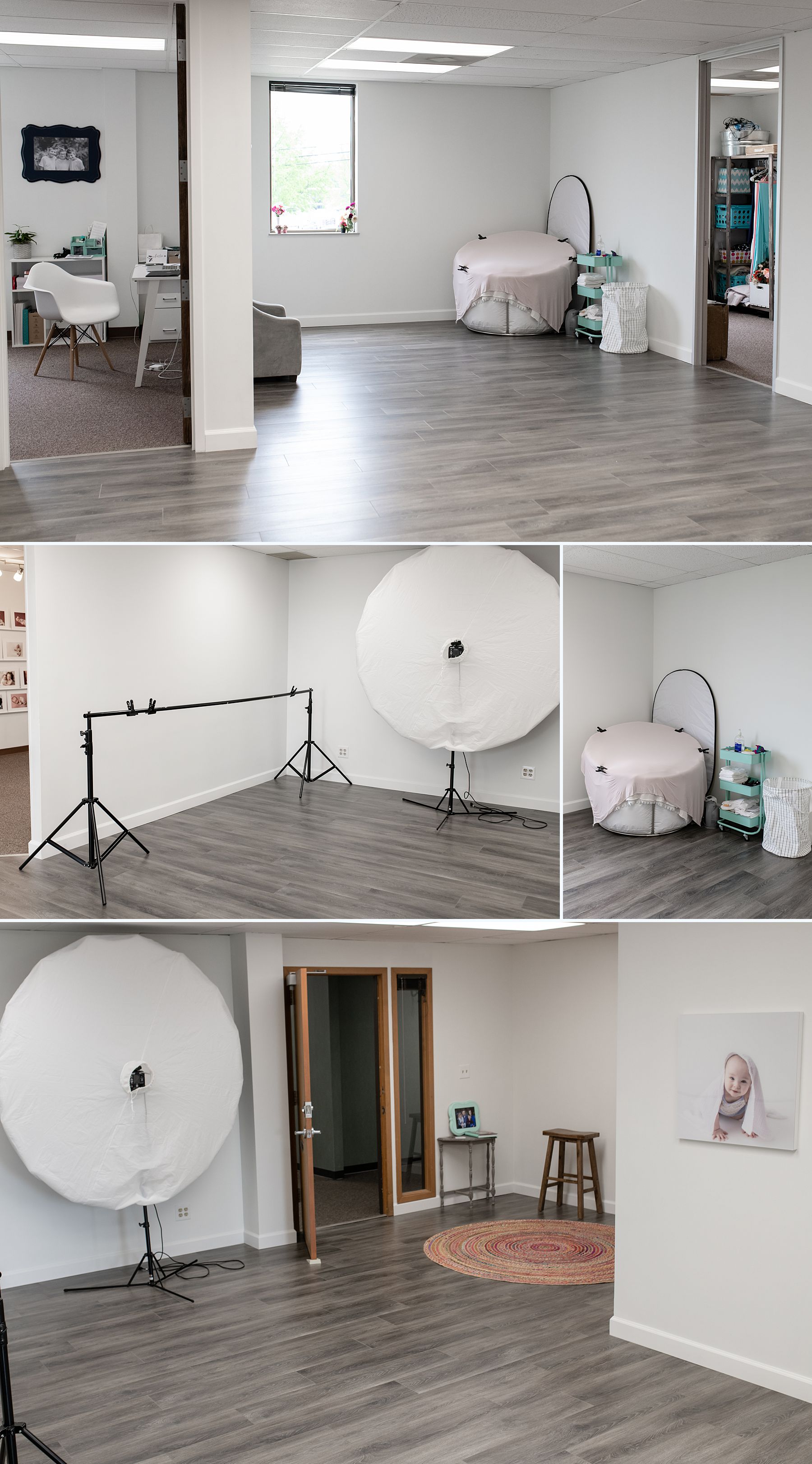 photography studio, studio gray floors, portrait studio, kansas city photographer