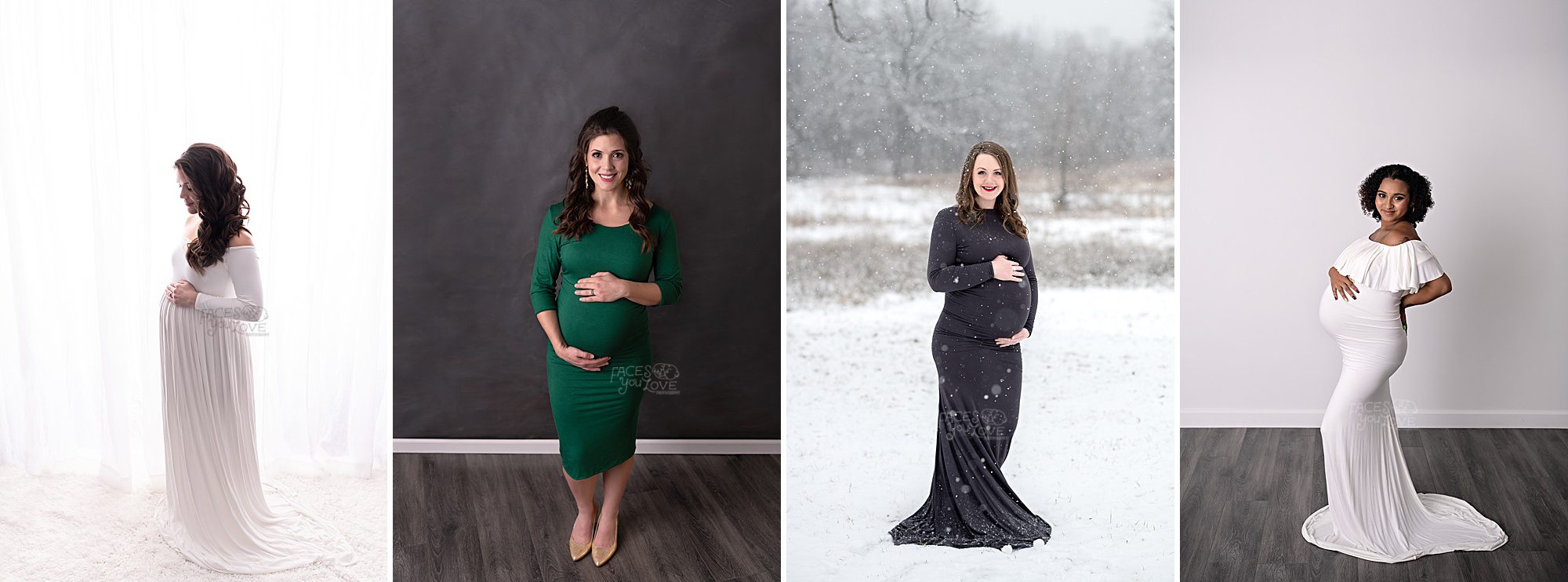 maternity gowns, Kansas City maternity photographer, studio maternity portraits, photographer gown selection